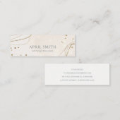 エレガント抽象芸術グリッターアイボリー金ゴールド水彩 スキニー名刺 (正面/裏面)