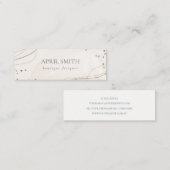 エレガント抽象芸術グリッターアイボリー金ゴールド水彩 スキニー名刺 (正面/裏面)