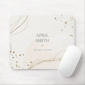 エレガント抽象芸術グリッターアイボリー金ゴールド水彩 マウスパッド (マウス)