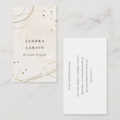 エレガント抽象芸術グリッターアイボリー金ゴールド水彩 名刺 (正面/裏面)