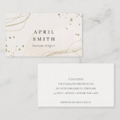 エレガント抽象芸術グリッターアイボリー金ゴールド水彩 名刺 (正面/裏面)