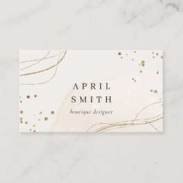 エレガント抽象芸術グリッターアイボリー金ゴールド水彩 名刺