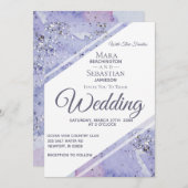 *~*エレガント抽象芸術グリッターAR17結婚s 招待状 (正面/裏面)