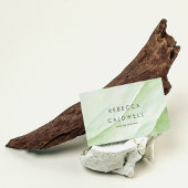 エレガント抽象芸術グリーンウェーブの水色 名刺