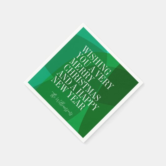 エレガント抽象芸術グリーンフェスティバルクリスマカスタムス スタンダードカクテルナプキン (角)