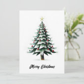 エレガント抽象芸術シンプルミニマルなクリスマスツリー シーズンカード (スタンド正面)