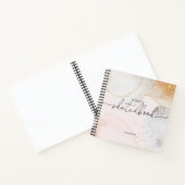 エレガント抽象芸術スケッチブック赤面が名前をピンク ノートブック (内部)