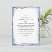 エレガント抽象芸術ダスティブルー結婚ズの水色 招待状 (スタンド正面)