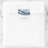 エレガント抽象芸術ネイビーブルーアガテ金ゴールド水彩 スクエアシール (バッグ)