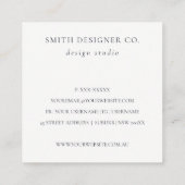 エレガント抽象芸術ネイビーブルーアガテ金ゴールド水彩 スクエア名刺 (裏面)