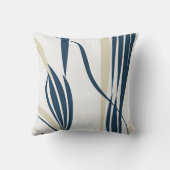 エレガント抽象芸術ネイビー&ベージュクッション クッション (裏面)