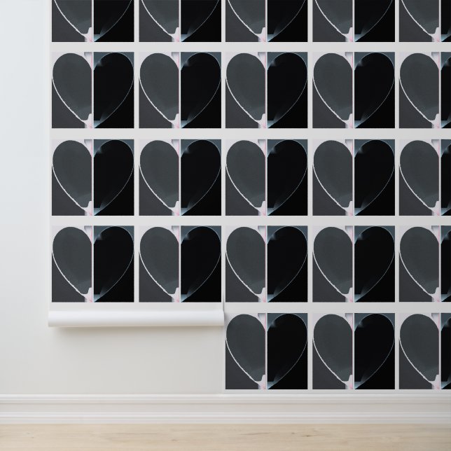 エレガント抽象芸術ハーフハートパターンブラック&ホワイト 壁紙 (アプリケーション)