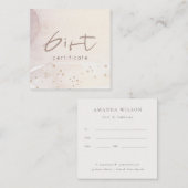 エレガント抽象芸術バラ金ゴールド紫のギフト証明書 スクエア名刺 (正面/裏面)