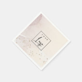 エレガント抽象芸術バラ金ゴールド紫色の水色ロゴ スタンダードカクテルナプキン (角)