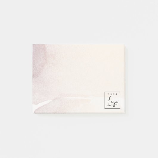 エレガント抽象芸術バラ金ゴールド紫色の水色ロゴ ポストイット (正面)