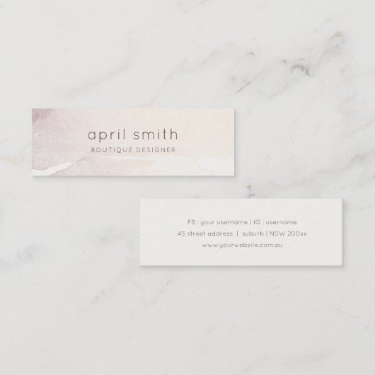 エレガント抽象芸術バラ金ゴールド紫色の水色 スキニー名刺 (正面/裏面)