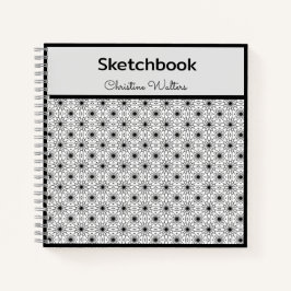 エレガント抽象芸術パターン、白黒 ノートブック