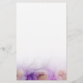 エレガント抽象芸術パープルバラ文房具紙 便箋 (裏面)
