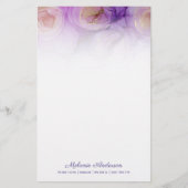 エレガント抽象芸術パープルバラ文房具紙 便箋 (正面)