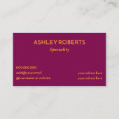 エレガント抽象芸術ビロード水彩名刺 名刺 (裏面)