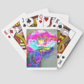 エレガント抽象芸術ピンクフローラポ絵を描ピー トランプ (裏面)