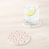 エレガント抽象芸術ピンクフローラ水の色パターン コースター (側面)