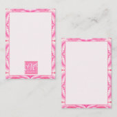 エレガント抽象芸術ピンク絞り染めパターン ノートカード (正面/裏面)