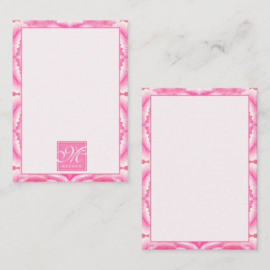 エレガント抽象芸術ピンク絞り染めパターン ノートカード (正面/裏面)