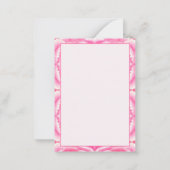 エレガント抽象芸術ピンク絞り染めパターン ノートカード (裏面)