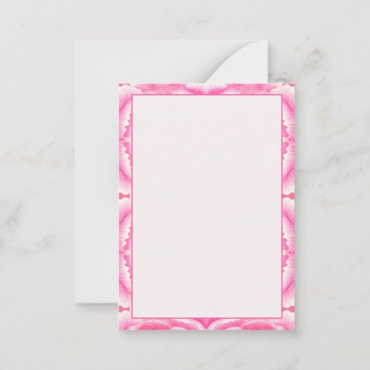 エレガント抽象芸術ピンク絞り染めパターン ノートカード (裏面)