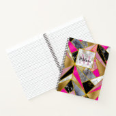 エレガント抽象芸術ピンク黒 ノートブック (内部)