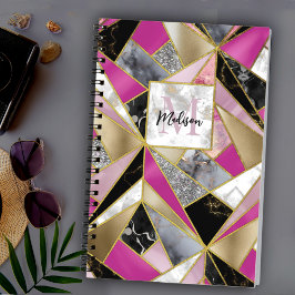 エレガント抽象芸術ピンク黒 ノートブック