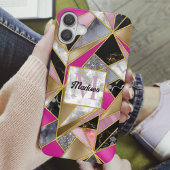 エレガント抽象芸術ピンク黒 Case-Mate iPhoneケース