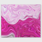 エレガント抽象芸術ピンモダンク液体大理石アートワーク ラッピングペーパー (フラット)