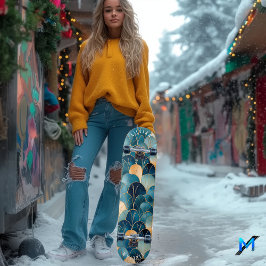 エレガント抽象芸術ファンパターコンテンポラリーン スケートボード