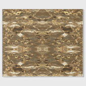 エレガント抽象芸術ブラウン金ゴールドルックフェスティバル ラッピングペーパー (フラット)