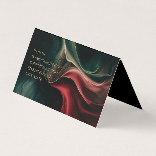 エレガント抽象芸術ブラックプロフェッショナル2倍 名刺 (裏面)