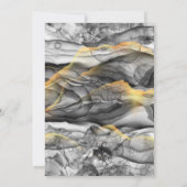 エレガント抽象芸術ブラック・グレイ・金ゴールド結婚ズ 招待状 (裏面)