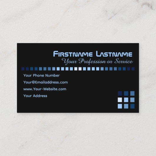 エレガント抽象芸術ブルースクウェア青い色合い 名刺 (裏面)