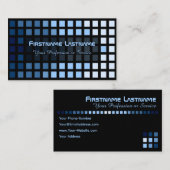 エレガント抽象芸術ブルースクウェア青い色合い 名刺 (正面/裏面)