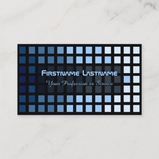 エレガント抽象芸術ブルースクウェア青い色合い 名刺 (正面)