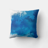 エレガント抽象芸術ブルー海波アクリル美術 | クッション (裏面)