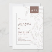 エレガント抽象芸術ミニマ結婚リスト 招待状 (正面)