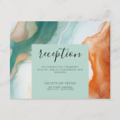 エレガント抽象芸術モダンアゲートティール(緑がかった色)テラコッタ エンクロージャーカード (正面)