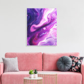 エレガント抽象芸術モダンパープルアクリルプリント キャンバスプリント (インサイチュ (リビング))