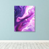 エレガント抽象芸術モダンパープルアクリルプリント キャンバスプリント (インサイチュ (ウッドフロア))