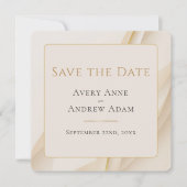 エレガント抽象芸術モダン結婚式の日付の保存 セーブザデート (正面)