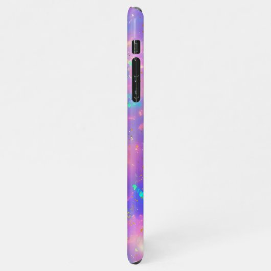 エレガント抽象芸術モダン金ゴールドファイアオパール名前をカスタムする iPhoneケース (左側)