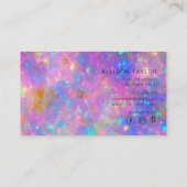 エレガント抽象芸術モダン金ゴールドファイヤーオペルジェムストーン 名刺 (裏面)