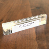 *~*エレガント抽象芸術モダン金ゴールド事業所 デスクネームプレート (側面)